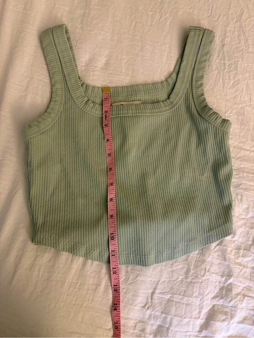 Madewell Women’s Sage Green The Tailored Crop Tank - Picture 6 of 9